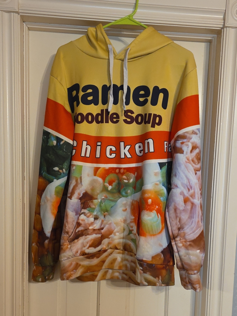 Ramen Noodle Soup Chicken Print Hoodie - Yellow & Orange